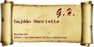 Gajdán Henrietta névjegykártya