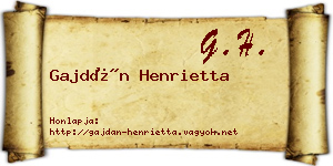 Gajdán Henrietta névjegykártya