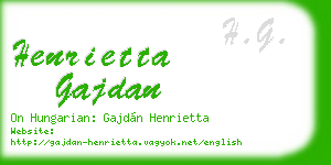 henrietta gajdan business card